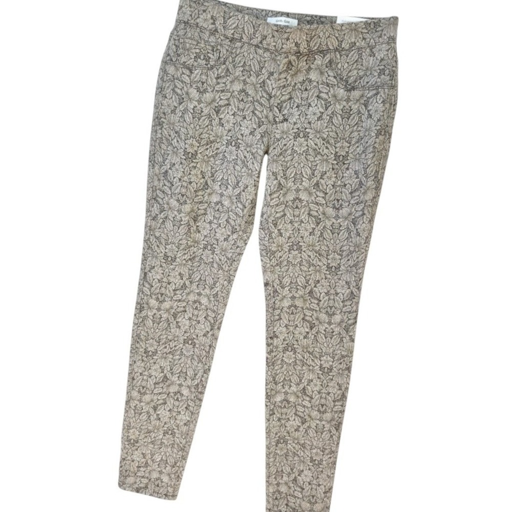 Christopher & Banks Legging Womens M Taupe NWT Floral Damask‎ Modern Fit Pant